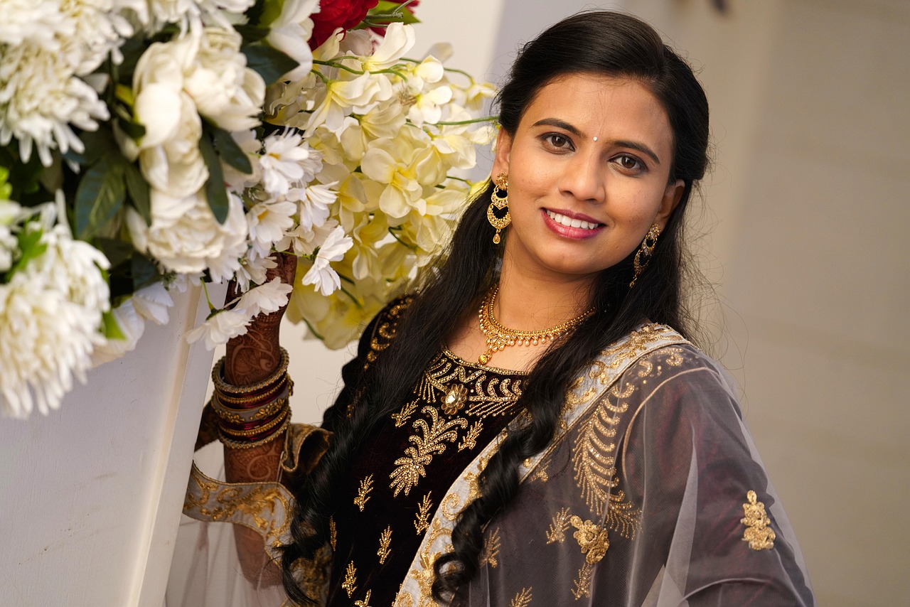 model, woman, flower wallpaper, bride, nature, beautiful flowers, wedding, flower background, dress, marriage, flowers, roses, indian, fashion, young, people